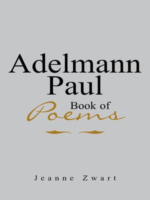 cover image of Adelmann Paul Book of Poems